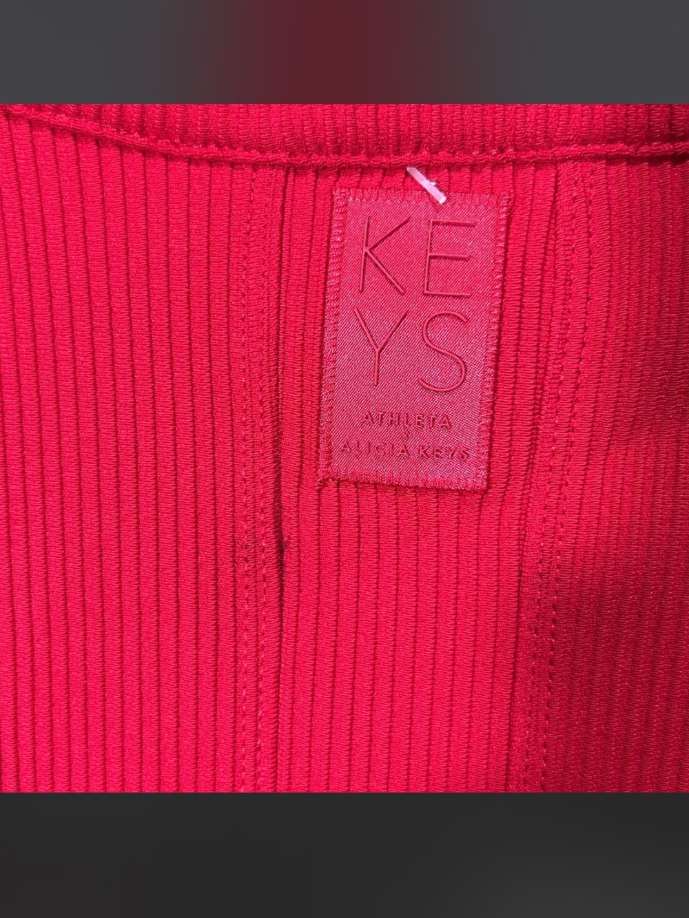 Athleta x Alicia Keys sporty preppy red Longsleeve jumpsuit with flare legs L - Picture 7 of 7